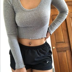 Gray pacsun cropped top